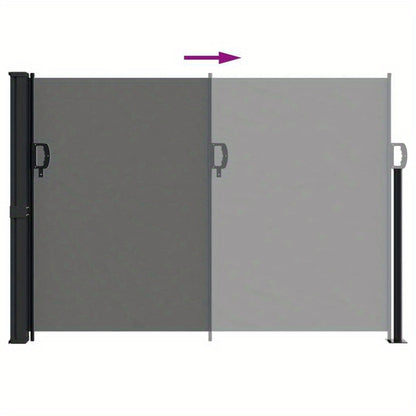 Uitschuifbaar Windscherm – Windscherm Balkon – Windscherm Tuin – Privacy Scherm – 140x600 Cm – Metalen Frame - Antraciet