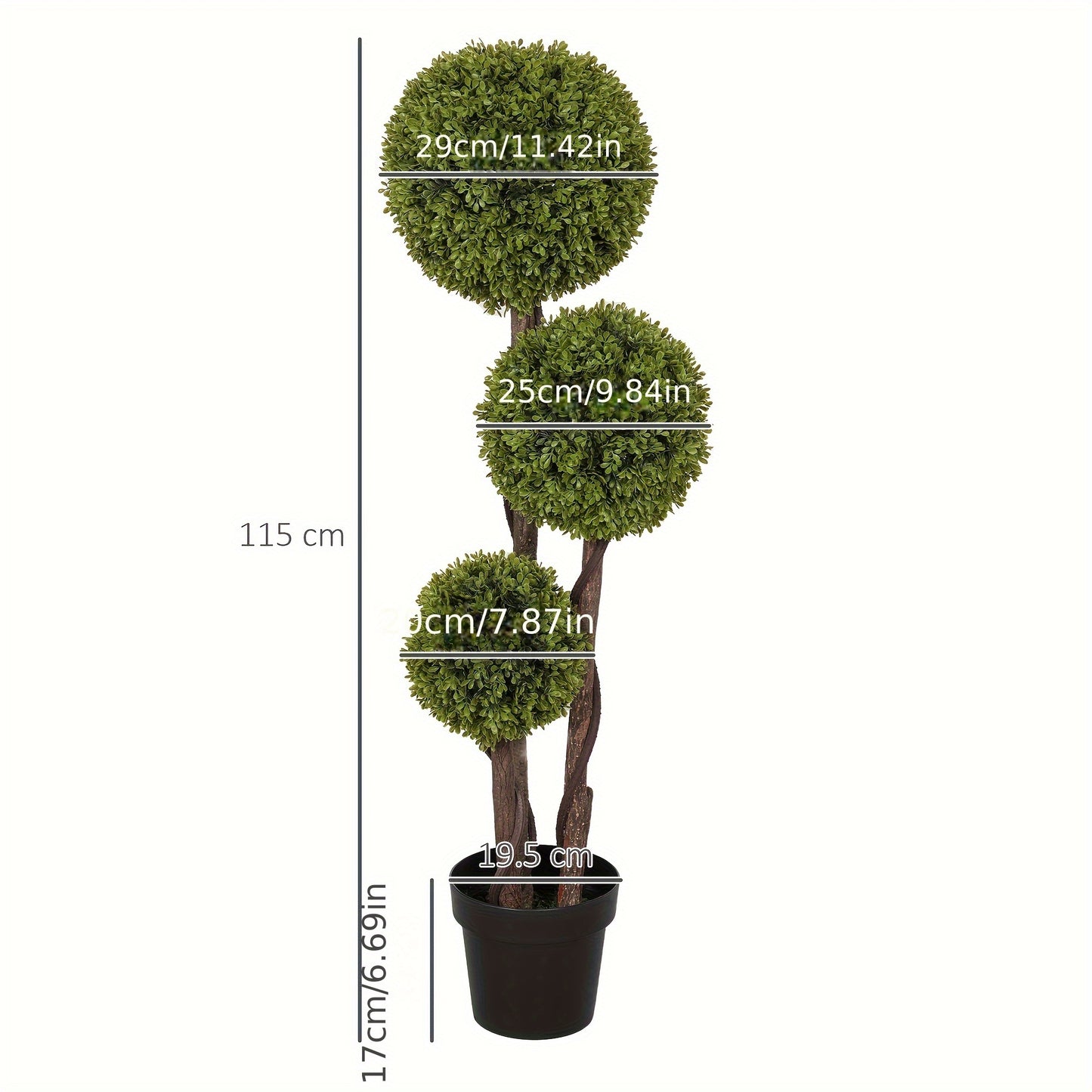 115 Cm Household Plants, Potted Artificial Plants, Decorative Plants, Home, Office, Corridor, Garden Decorative Plants, Green