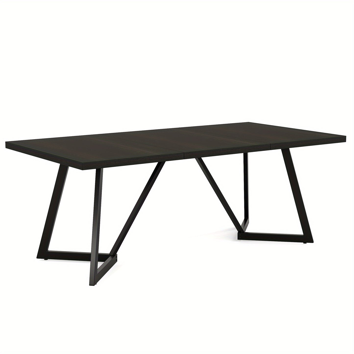 Eettafel – Tafel – Dinertafel – Werktafel – Vergadertafel – Extra Lang 179,98 cm – MDF Houtnerf – Stevige Metalen Poten met Vloerbescherming