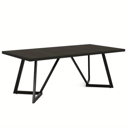 Eettafel – Keukentafel – Tafeltje – Eetkamertafel – Tafel – Modern Zwart Metalen Frame – Rechthoekig 181 cm – Geschikt voor 4-6 Personen