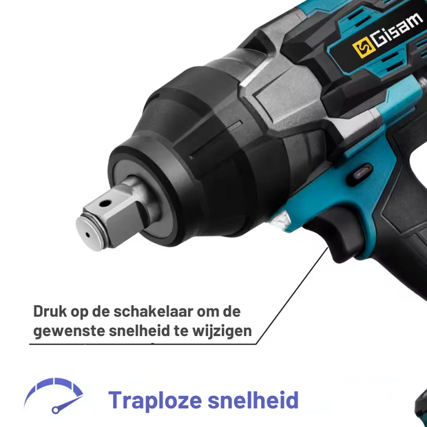 Impact Wrench - Electric Impact Wrench - Battery Impact Wrench - Impact Driver - 3100N.M High Torque Brushless - No 18V Battery No Plug