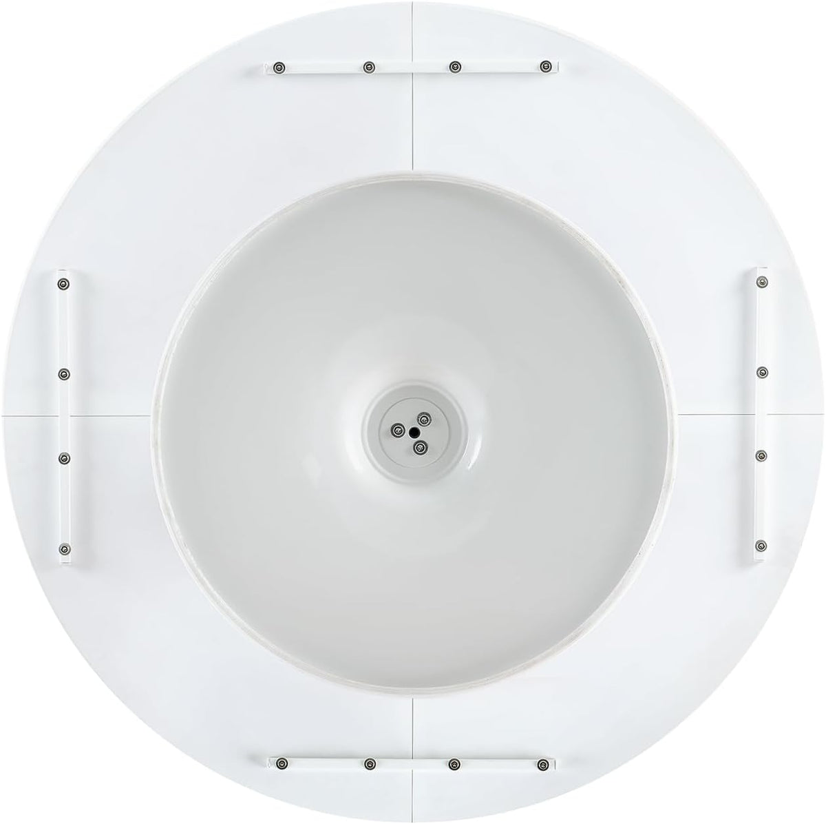 Modern Scandinavian Round Dining Table, Standing Table, Desk for Kitchen, Dining Room, Living Room and Office, for 4-6 People, Ø 120 cm, White - QUORE