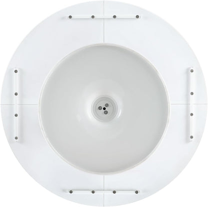 Modern Scandinavian Round Dining Table, Standing Table, Desk for Kitchen, Dining Room, Living Room and Office, for 4-6 People, Ø 120 cm, White - QUORE