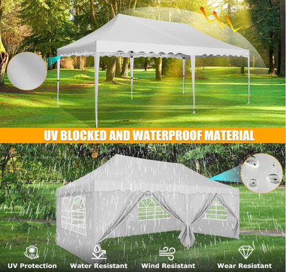 Partytent – Paviljoen – Tuintent – Easy-up Tent – Feesttent – 3x6m – Waterdicht 420D Oxford Stof – UPF50+ UV-Bescherming