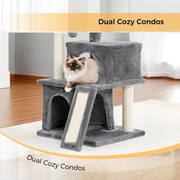 Grote kattenboomtoren Condo Meubels – Krabpaal & Kattenspringspeelgoed met Ladder – Huisdierhuis voor Kittens & Katten – Speelstructuur met Meerdere Niveaus