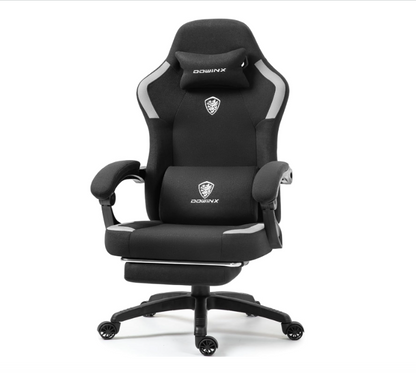 Ergonomische Gaming Stoel – Bureaustoel – Racestoel – Computerstoel – Zwarte Stoel – Verstelbare Voetensteun – Ademend Mesh Rugleuning