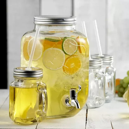 Dispenser - Beverage dispenser - Organization dispenser - Glass beverage dispenser - 8L - Transparent White