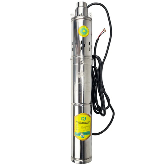 Waterpomp - Diepe put dompelpomp - Solar DC diepe putpomp - 750W - Roestvrij staal - Zilver - QUORE