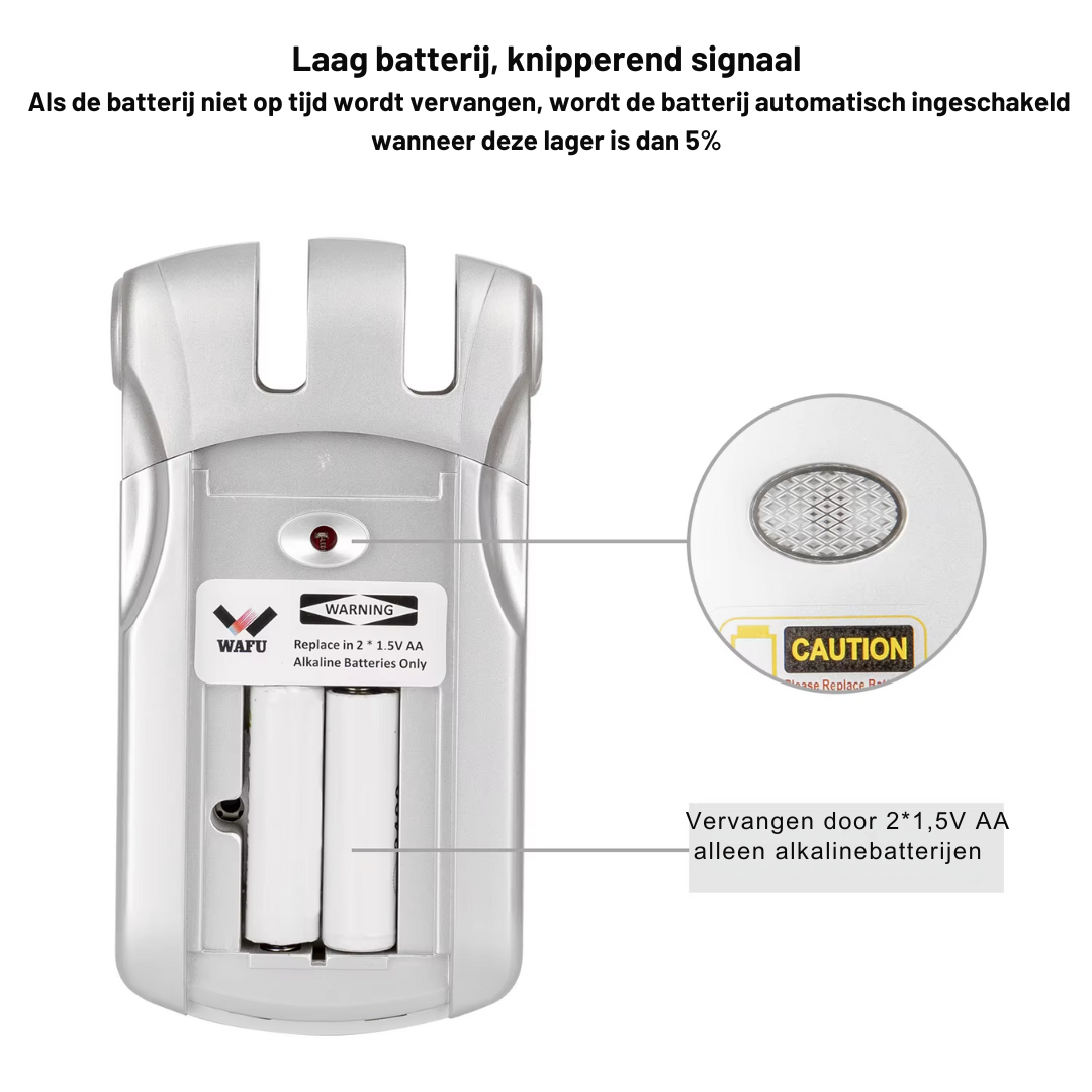Slank Deurslot - Slim Deurslot - Smart Lock - Smart Door Lock - Elektrisch Deurslot - Elektronisch Draadloos Sleutelloos - Dealbolt Slot - Afstandsbediening - Alleen slot - Zinklegering - Zilver - QUORE