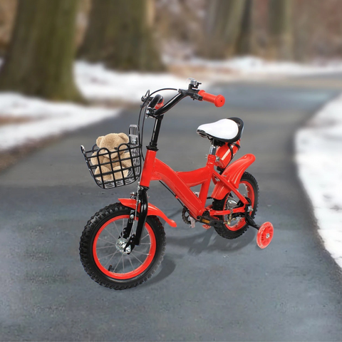 Kinderfiets - Kinderfietsen - Kinder Fiets - Kinderfiets 12 Inch - Voor Meisjes en Jongens - met Zijwieltjes - Geschikt Vanaf 2 Jaar - Rood
