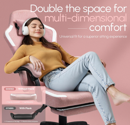 Gamingstoel Ergonomisch – Bureaustoel Office – Zwart – Met Verstelbare Voetsteun – Rugleuning En Hoofdsteun – Ademend Mesh – Max. Draagkracht 136 KG