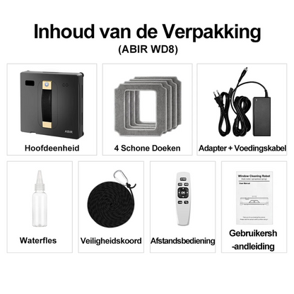 Robot Ramenwasser - Bestuurbare automatische glazenwasser - Ruitenreiniger met valbeveiliging - Ramenreiniger met afstandsbediening