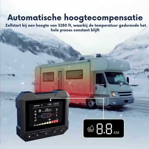 Hcalory - Dieselkachel - Elektrische kachel - Kachel en ventilatoren - Benzineluchtkachel - met LCD & Afstandsbediening - 12V - 12V - 5KW - 6L - Zwart