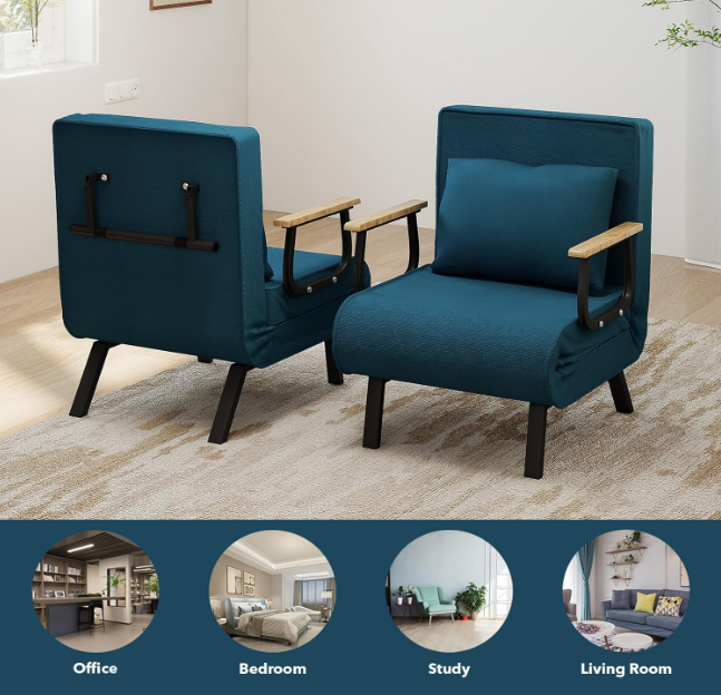 Loungebedstoel – Loungestoel – Relaxstoel – Fauteuil – Zitfauteuil – Verstelbaar – Dikke Sponsvulling – Zwart