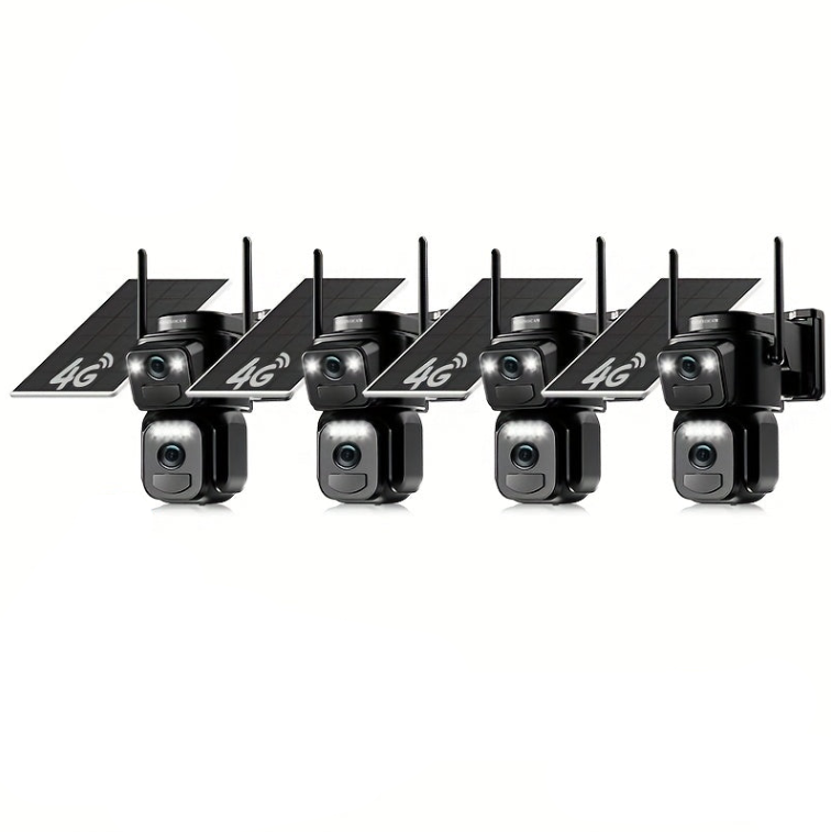 Beveiligingscamera – Camerabewaking – Buitencamera – Draadloze Camera – IP Camera – 2K Dual Lens Resolutie – Zonnepaneel Met 4G Verbinding