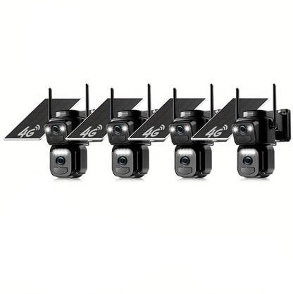 Beveiligingscamera – Camerabewaking – Buitencamera – Draadloze Camera – IP Camera – 2K Dual Lens Resolutie – Zonnepaneel Met 4G Verbinding