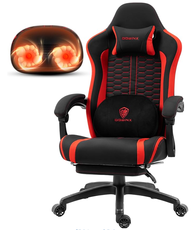 Gamingstoel – Gamestoel – Bureaustoel – Computestoel – Zwart – Ergonomische Lendensteun – Pocketvering Zitting Met Voetsteun