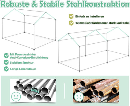 Kweekkas – Plantenkas – Tuinkas – Serre – Groentekas – 3 x 2 x 2 Meter – Gegalvaniseerd Stalen Frame – UV- en Vorstbestendige Folie