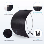 JingYangPV - Zonnepaneel - Waterdicht - Flexibel zonnepaneel - Monokristallijn silicium - Voor thuissysteemkits RV Boot Auto - 4x110W ETFE-paneel - Zwart