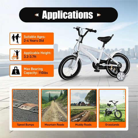 Kinderfiets - 14 Inch - Spelen - Buiten - Wit