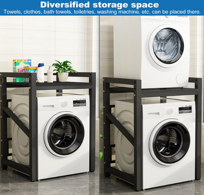 Badkamerrek – Opbergrek – Wasmachine Rek – Toiletrek – Opbergkastje – Verstelbare Hoogte – Duurzaam Carbonstaal