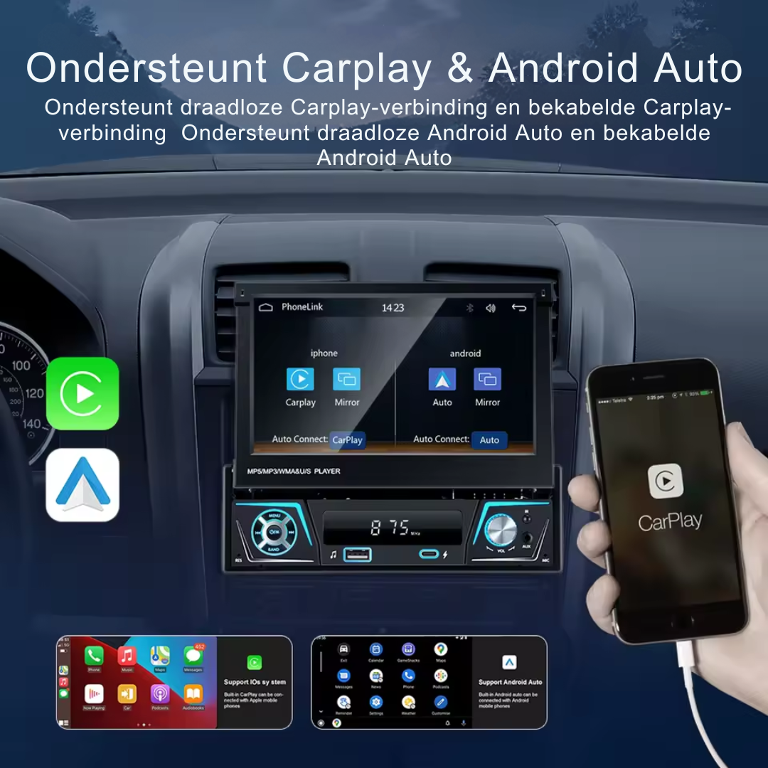 Car Multimedia Player - 2 Din - 7Inch - MP5 - Carplay Screen - Touchscreen - Car Navigation System - Universal - Multimedia Car Radio