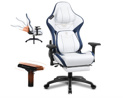 Gamingstoel – Gamestoel – Gaming Chair – Game Stoel – Bureaustoel – Ergonomische Lendensteun – Pocketveren Zitkussen Met Voetensteun – Hoge Rugleuning – Met Metalen Frame