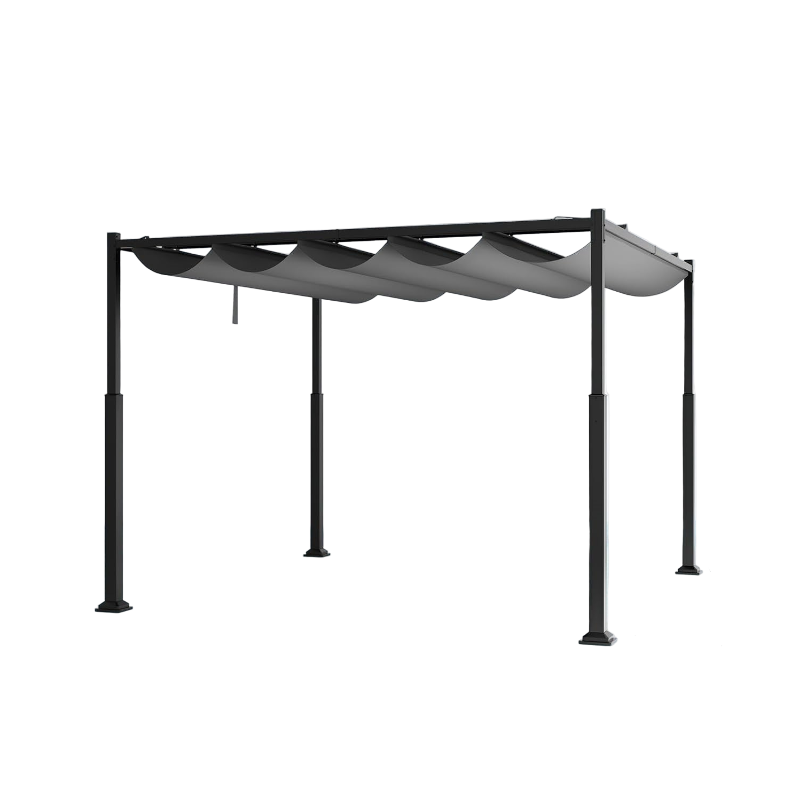 Pergola – Tuinpaviljoen – Prieel – Terrasoverkapping – Zonwering – Waterdicht schuifdak – Stabiel metalen frame 3,1x3,1 m