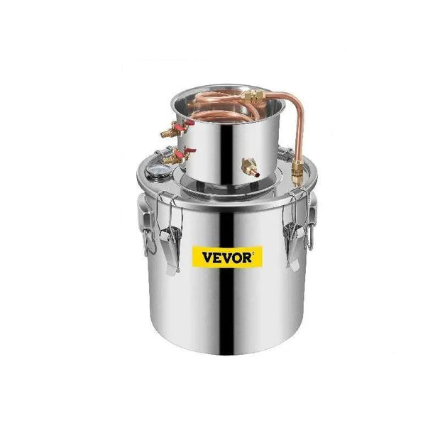 Vevor - Alcohol Distiller - 36 L - Roestvrij staal - ontworpen voor zowel amateur- als professionele distilleerders - Zilver - QUORE