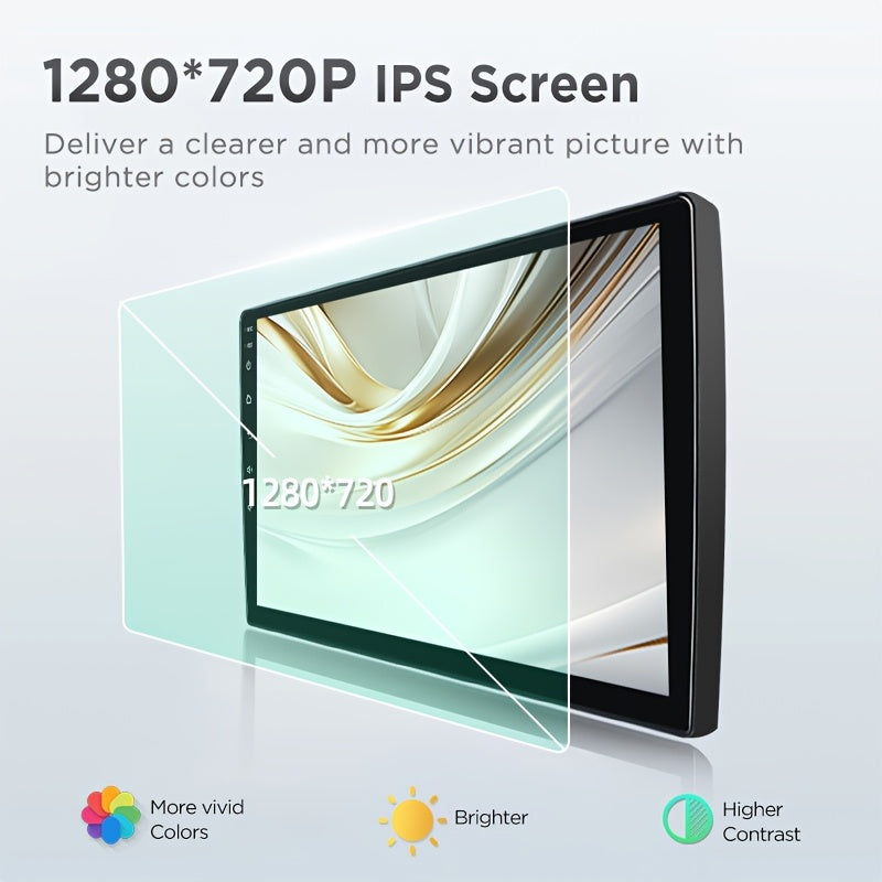 Android 2DIN Autoradio – Auto Multimedia Speler – Touchscreen Stereo – Navigatie Systeem – WiFi Radio – 10 Inch IPS Scherm – Draadloze CarPlay & Android Auto