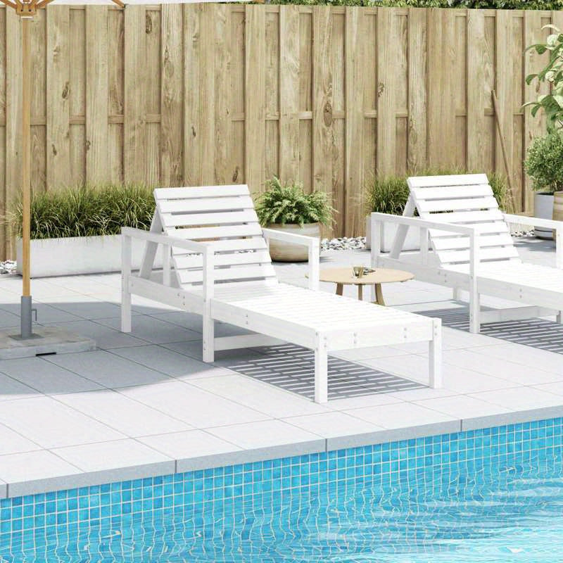 Inklapbare Ligstoel – Stevige Tuinstoel – Houten Strandstoel – Verstelbare Relaxstoel – Massief Grenenhout – Compact Opvouwbaar