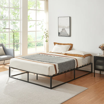 Bedframe – Metalen Bed – Bedframe Met Lattenbodem – Stabiel Bed – Tweepersoonsbed – Zwart – Stevig Gecoat Staal – Onderhoudsvriendelijk