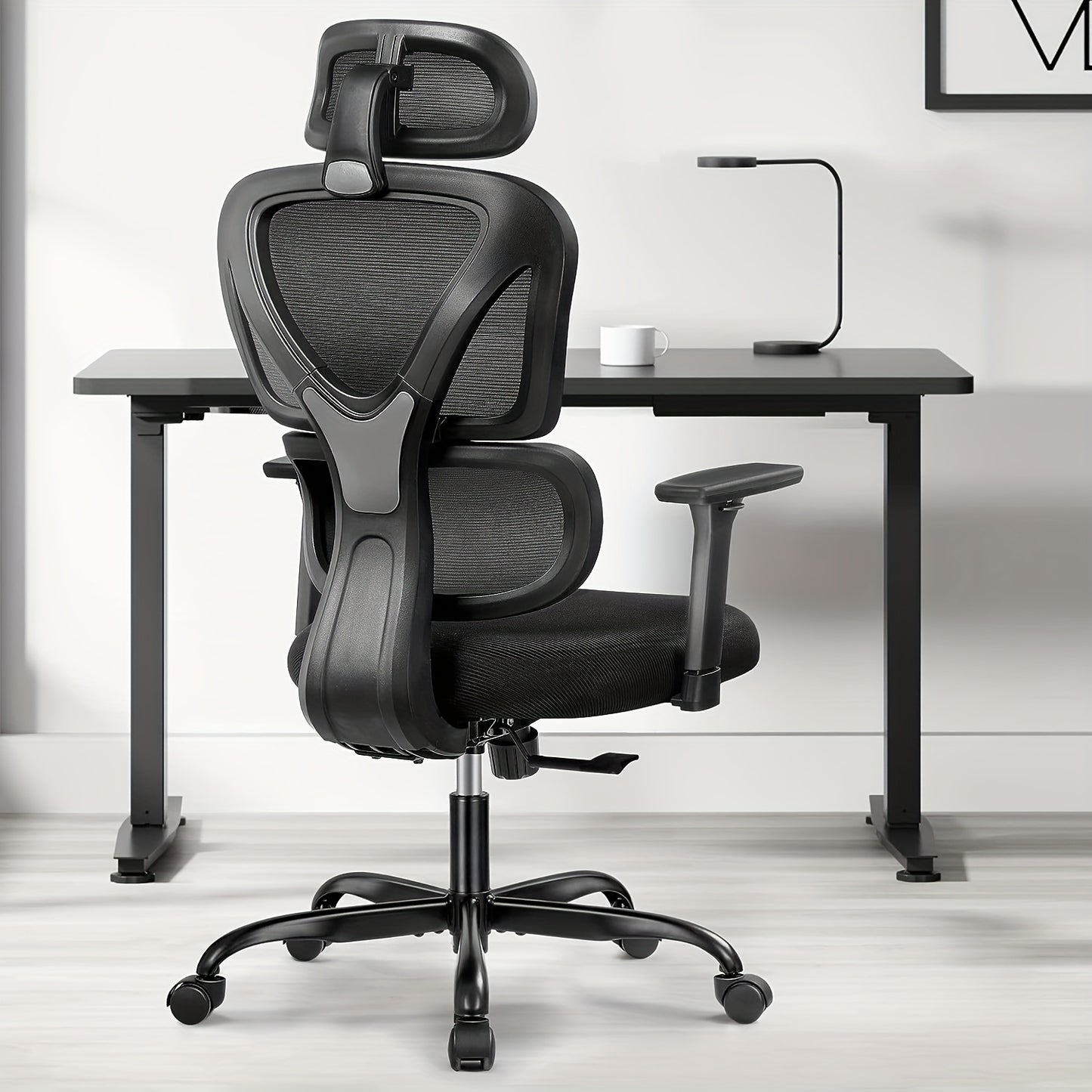 Ergonomische Bureaustoel – Bureaustoel Comfortabel – Kantoorstoel – Gamestoel – Werkstoel – 3D Verstelbare Arm- en Hoofdsteun – Fluisterstille Wieltjes Voor Harde Vloeren
