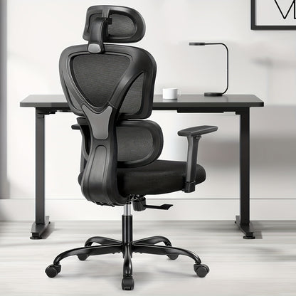 Ergonomische Bureaustoel – Bureaustoel Comfortabel – Kantoorstoel – Gamestoel – Werkstoel – 3D Verstelbare Arm- en Hoofdsteun – Fluisterstille Wieltjes Voor Harde Vloeren