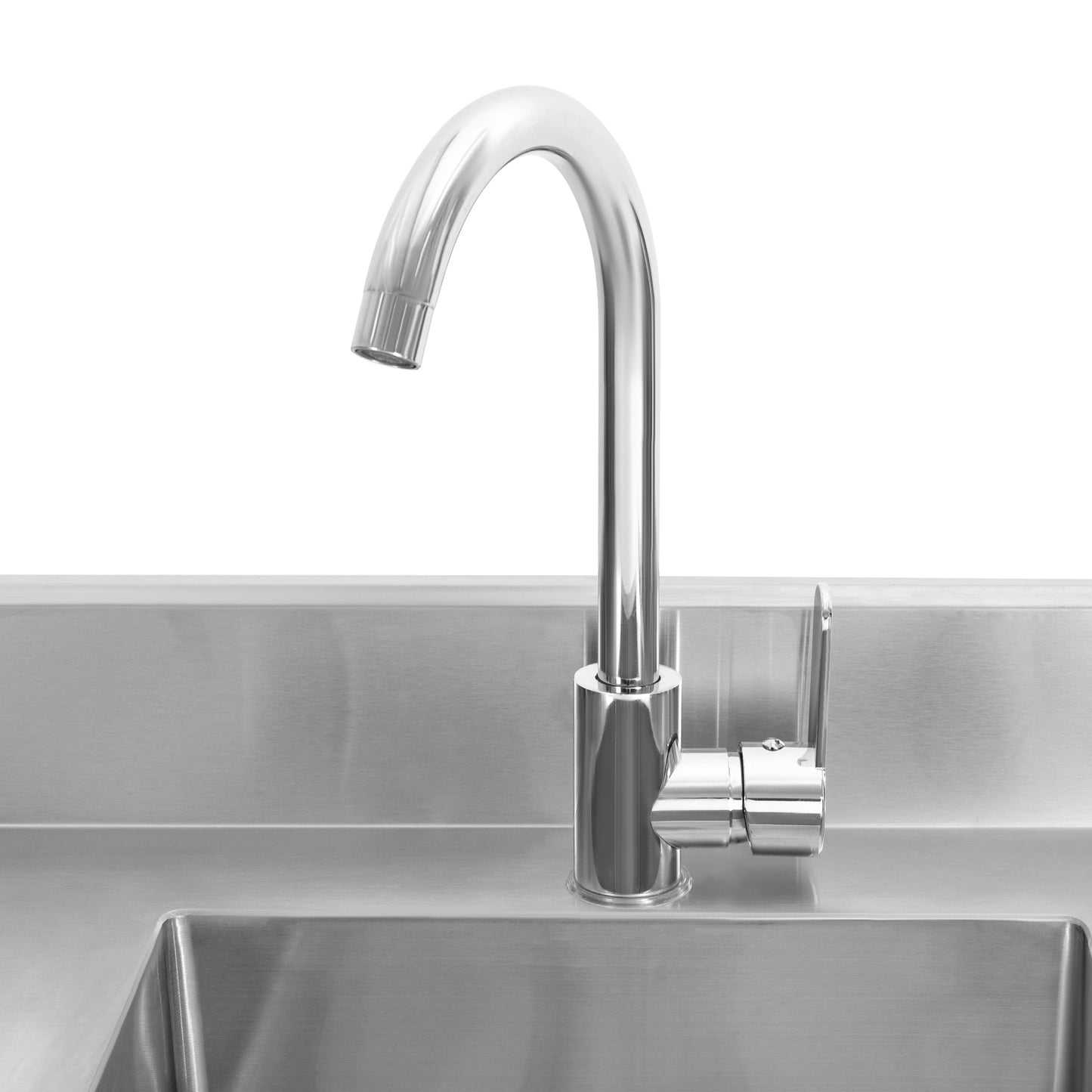 TOOL1SHOOO freestanding kitchen sink 201, stainless steel Silvery, modern rectangular design, equipped with 360° rotating faucet, X-shaped drainage guide line, suitable for kitchen, bathroom, restaurant, bar, and laundry roo