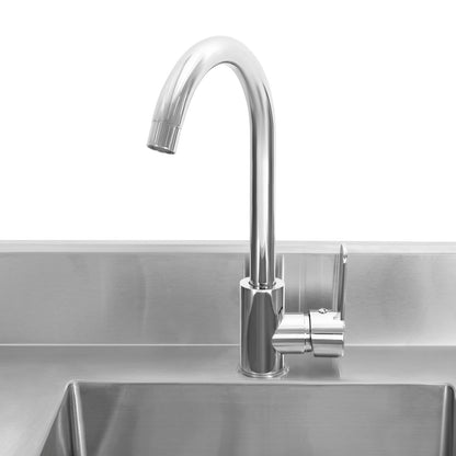 TOOL1SHOOO freestanding kitchen sink 201, stainless steel Silvery, modern rectangular design, equipped with 360° rotating faucet, X-shaped drainage guide line, suitable for kitchen, bathroom, restaurant, bar, and laundry roo
