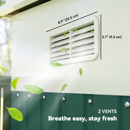 Metalen Tuinkast – Tuinschuur – Gereedschapskast – Opbergkast – Fietsenstalling – Dubbele Deuren – Stevig Verzinkt Staal – Grote Afmetingen 2,8x3,45x2,01 m