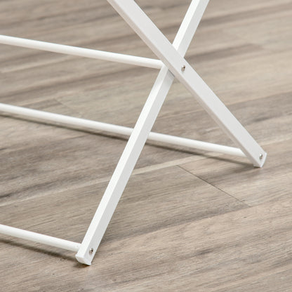 Wasrek 8 Laags – Droogtoren – Kledingrek – Droogrek – Wasstandaard – Inklapbaar – Ruimtebesparend Design – Metaal Kunststof Wit