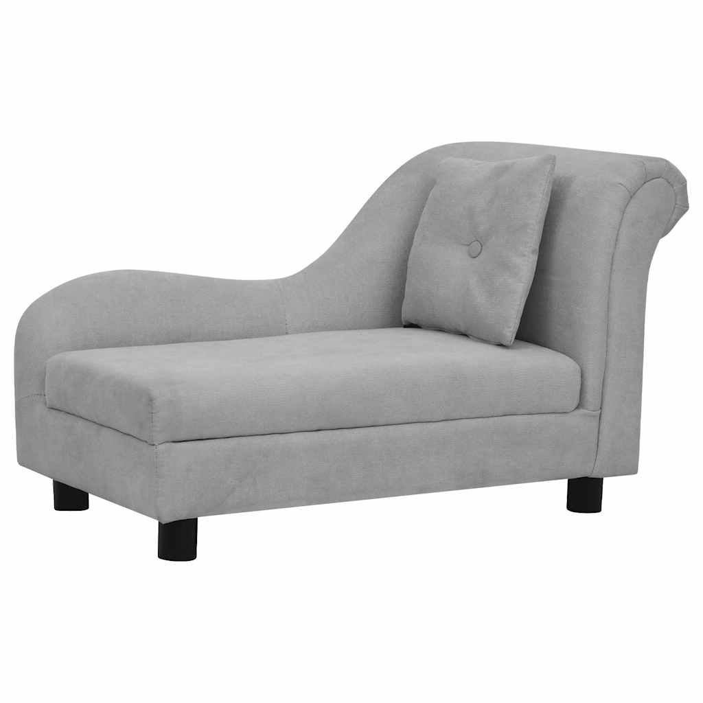 Dierenbank – Huisdieren Sofa – Hondenbed – Kattenmand – Zacht Dierenkussen – Grijs – Stevig Houten Frame – Wasbare Polyester Hoes