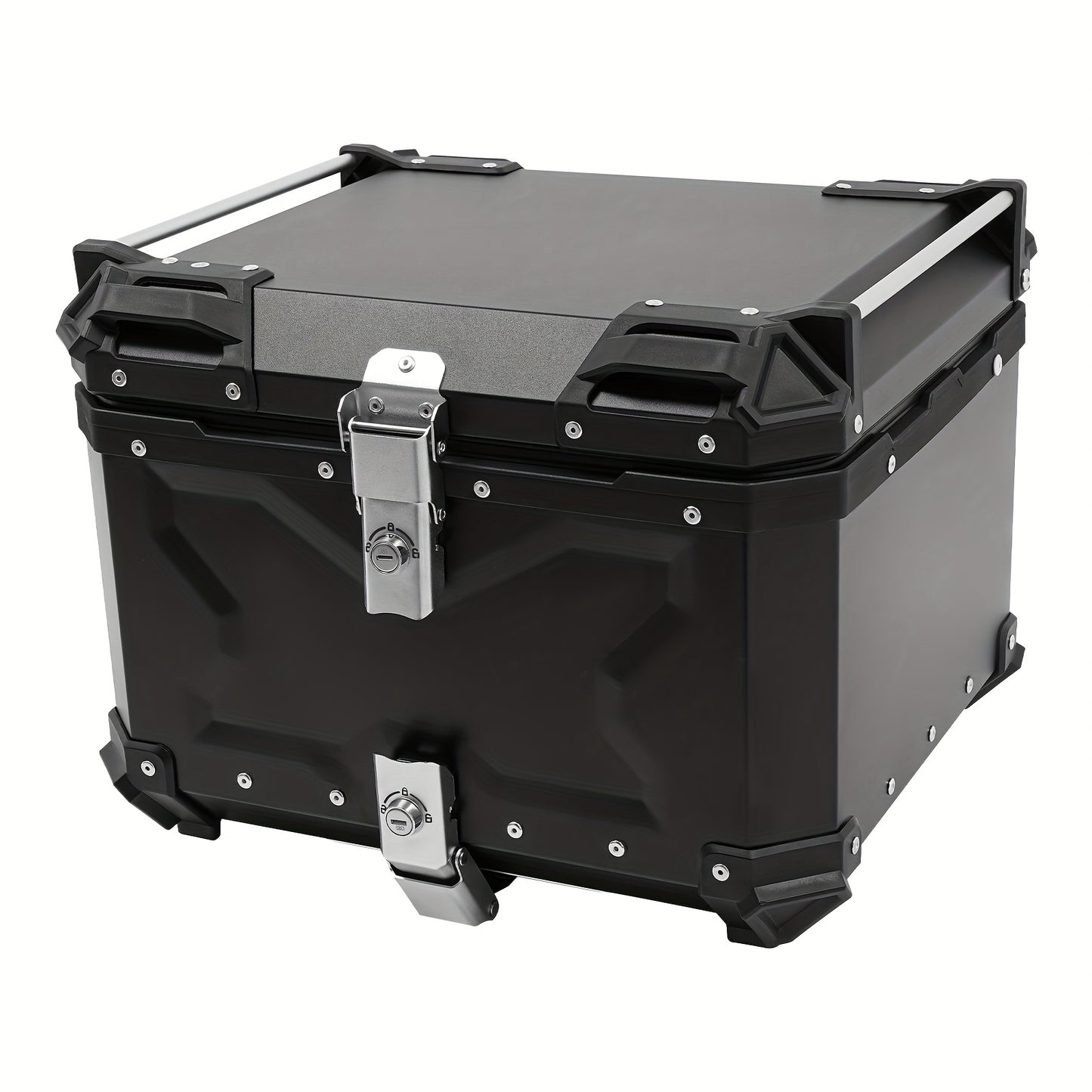 Motorbox – Motorkoffer – Topkoffer – Bagagekoffer – Tail Box – 55 Liter Aluminium – Stevig en Waterdicht – Inclusief Slot en Afneembare Strap