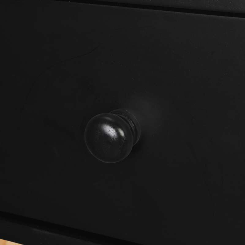 Bedside tables 2 st 40x30x61cm Solid grenenwood black Removable, suitable for indoor use and suitable for all seasons