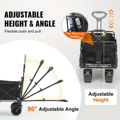 Bolderwagen – Inklapbare Wagen – Transportwagen – Strandwagen – Draagkracht 158 Kg – All-Terrain Wielen