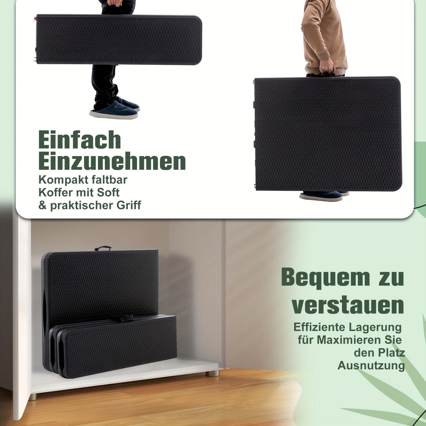 Opvouwbare Tuinset – Buffettafel – Bierbank – Campingtafel – Picknicktafel – Ruimte voor 8 Personen – Weerbestendig Kunststof Met Stalen Frame