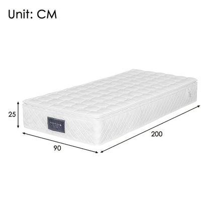 Matras – Pocketveringmatras – Koudschuimmatras – Tweepersoonsmatras – Logeermatras – 7-Zones Pocketvering – H3 Medium Stevig – 25 cm Hoog – 90x200 cm