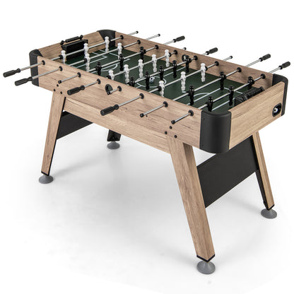137.16cm Foosball Table, Arcade Soccer Game Table with 2 Balls & 26 Players, 2 Bead Style Scorers, Heavy Duty Foosball Table with Adjustable Leg Levelers