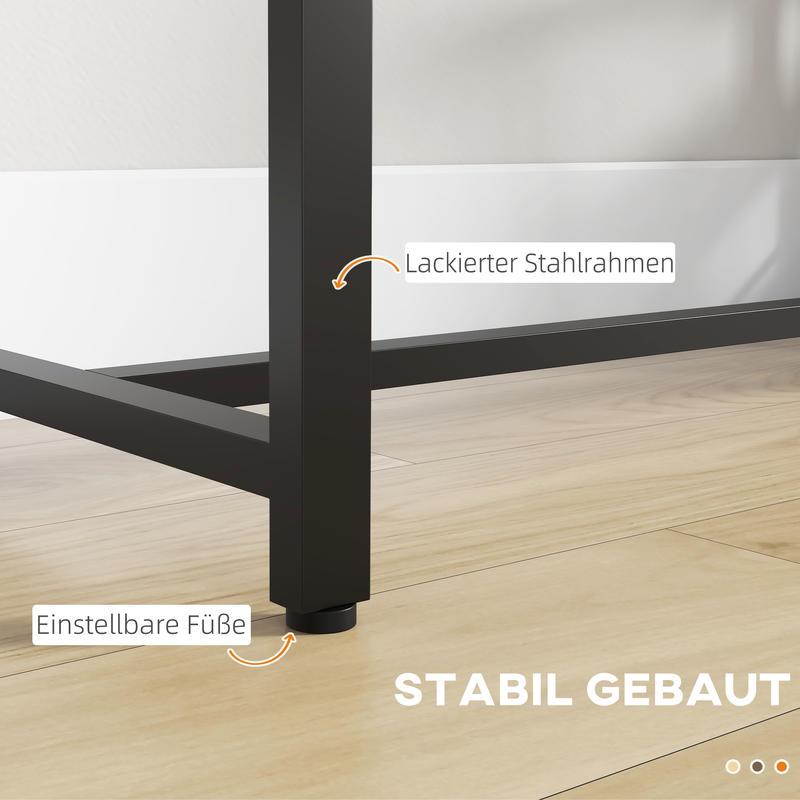 Bar table, high table, kitchen counter, industrial design, 3 shelves, 120 x 40 x 105 cm; black + brown, Kitchen Bar Table, Bar Table with Storage, Bar Table for Kitchen, Dining Table, Kitchen Table, Spacesaving Furniture, Hom