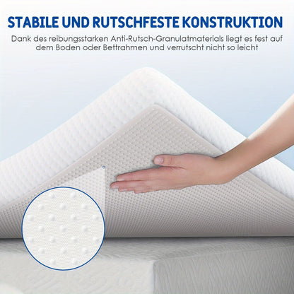 Matras Topper – Matrasverhoger – Matrasbeschermer – Slaaptopper – Bedverbeteraar – 140x200 cm – 8 cm Dikte – 7-Zones Ergonomisch – Koudschuim Met Gel Schuim