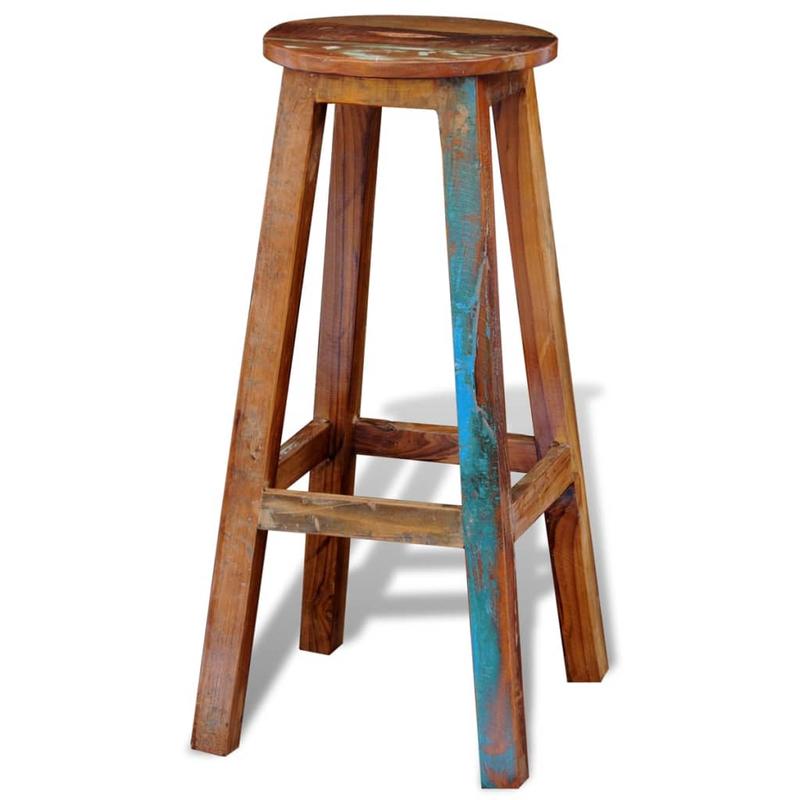 Solid Bar Stool - Massive Thick Square Leg & Wide Base, Heavy-Duty Modern Counter Stool with Backrest-like, Easy Assembly, Bar, for Cave - Wood Grain (No, Sturdy Four-Legged Design)