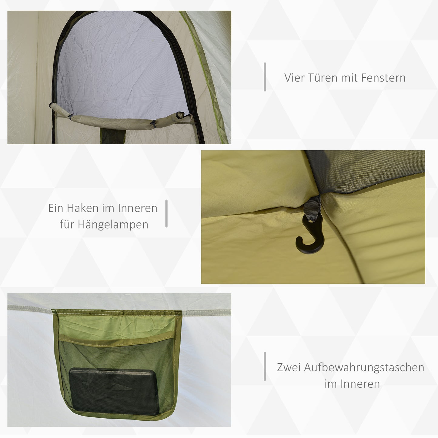 Pop-Up Tent – Kampeertent – Automatische Tent – Snel Opzetten Tent – Outdoor Tent – Waterbestendig – Hydraulisch Mechanisme – 240x240x199 cm – Groen-Grijs