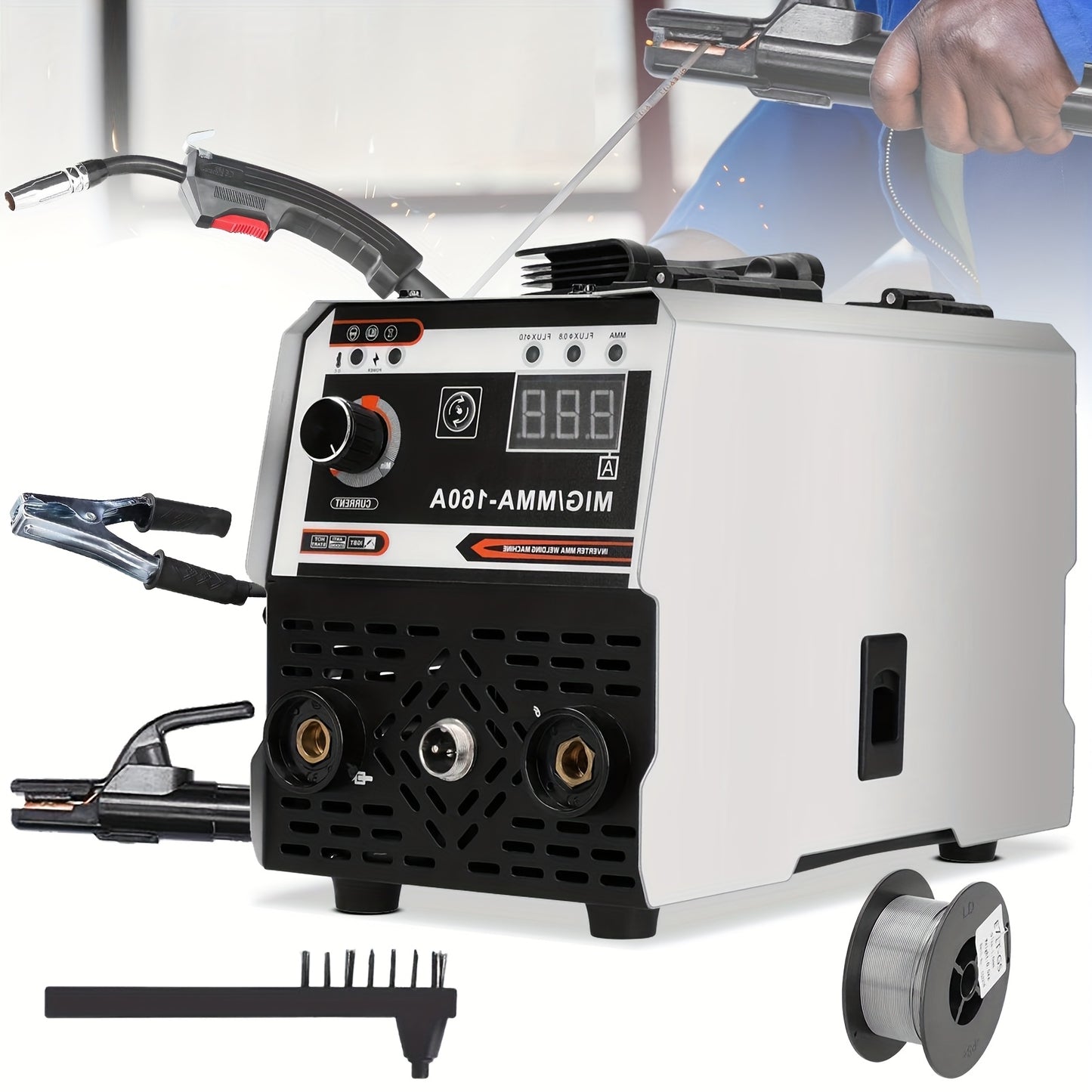 Lassenapparaat – Lasmachine – Elektrode Lasser – Booglasapparaat – Inverter Lasapparaat – 2-in-1 MIG MMA Lassen – TIG LIFT Functie – Gasloos – Stevige Metalen Behuizing – 220V Europese Stekker